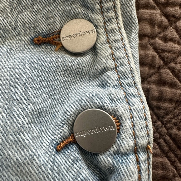 Superdown Meghan Distressed Short Overalls in Light Indigo Wash - Picture 6 of 6